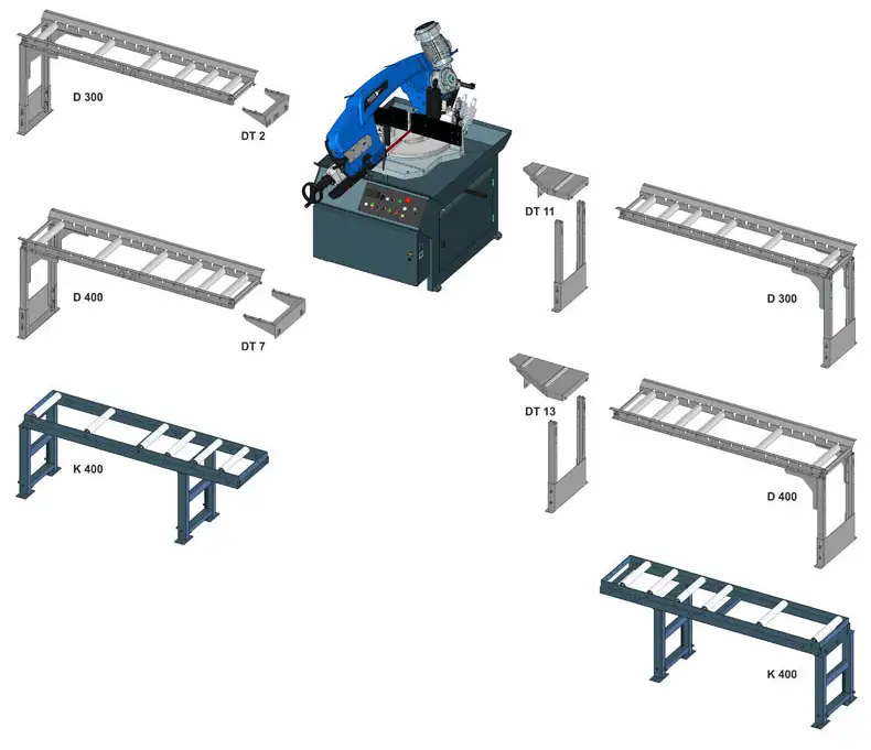 Conveyors for Hydraulic, Semi-Automatic Bandsaw ARG 300 plus S.A.F.