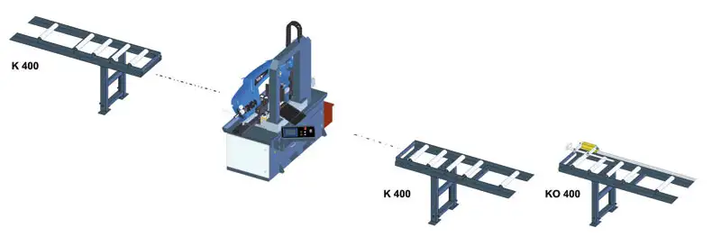 Conveyors for Pilous, ARG 330 DC S.A.F. Semi-Automatic Double-Column Bandsaw