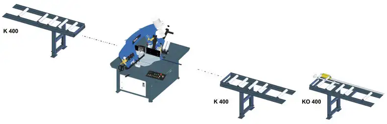 Conveyor for Hydraulic, Semi-Automatic Bandsaw ARG 330 S.A.F. by Pilous