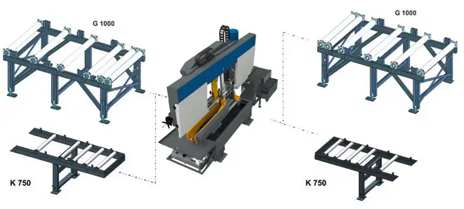 Conveyor for ARG 640 DC S.A.F. Double-Column Semi-Automatic Pilous Bandsaw