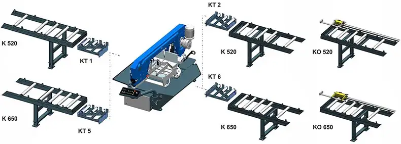 Conveyor for Hydraulic, Semi-Automatic ARG 500 plus S.A.F. Bandsaw by Pilous